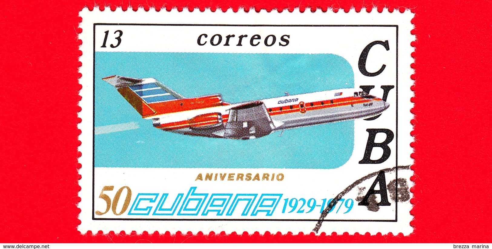 CUBA - Nuovo Obl. - 1979 - 50° Anniversario Delle Linee Aeree Cubane - Aereo - 13 - Unused Stamps