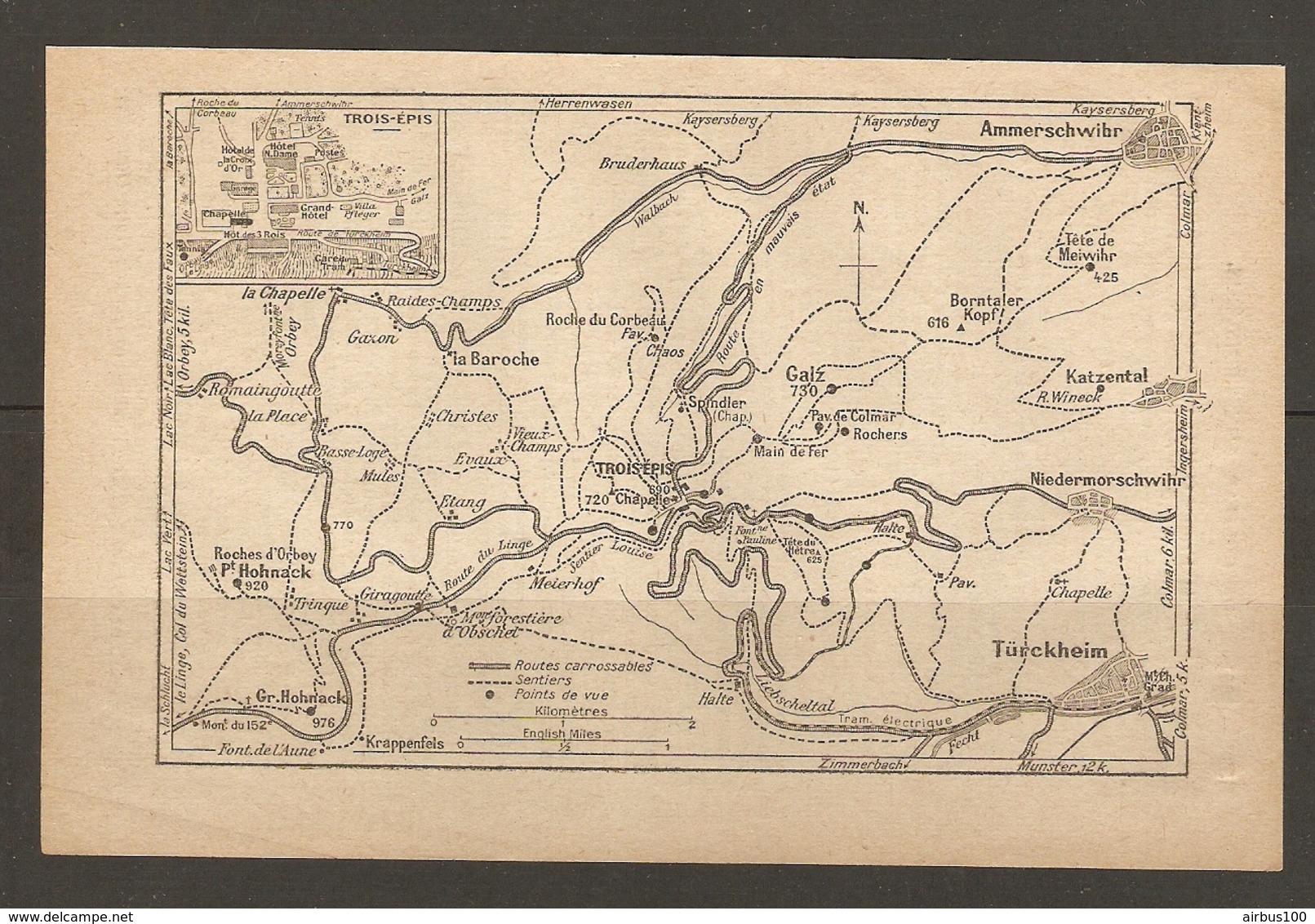 CARTE PLAN 1928 - TROISEPIS HOHNACK TURCKHEIM GALZ LA BAROCHE KATZENTAL - Cartes Topographiques