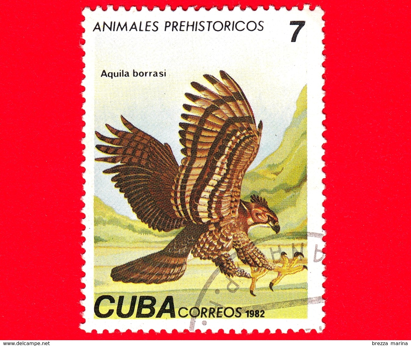 CUBA - Nuovo Obl. - 1982 - Animali Preistorici - Aquila Borrasi - Eagle - 7 - Nuovi