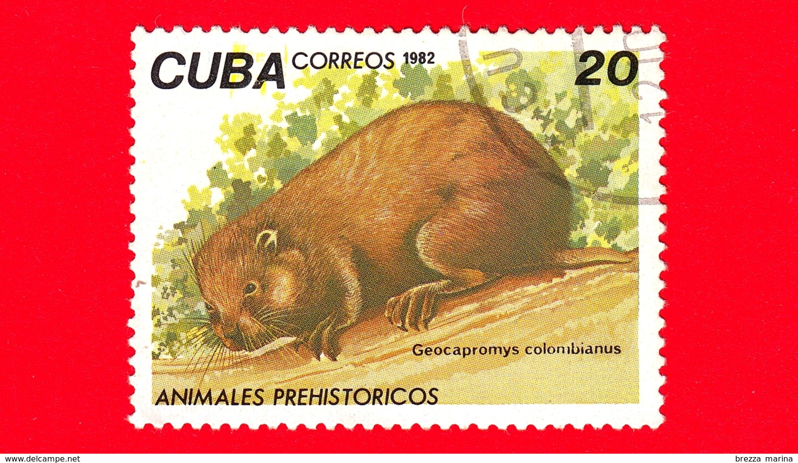 CUBA - Nuovo Obl. - 1982 - Animali Preistorici - Geocapromys Colombianus - Hutia - 20 - Nuovi