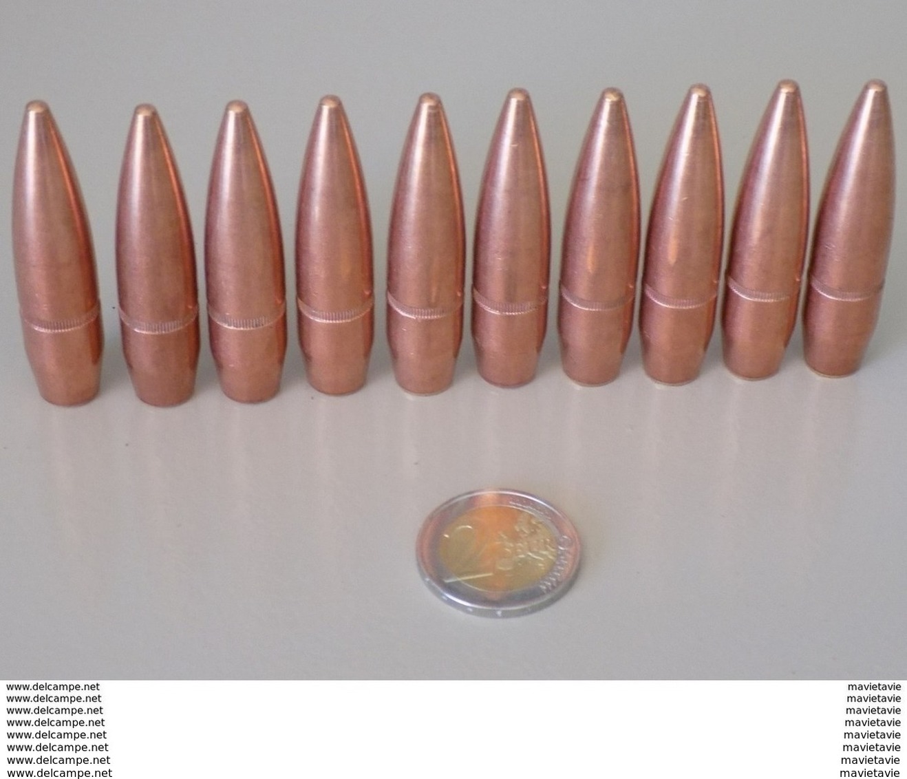 Lot De 10 Ogives Ou Balles Calibre 12.7mm - Armes Neutralisées