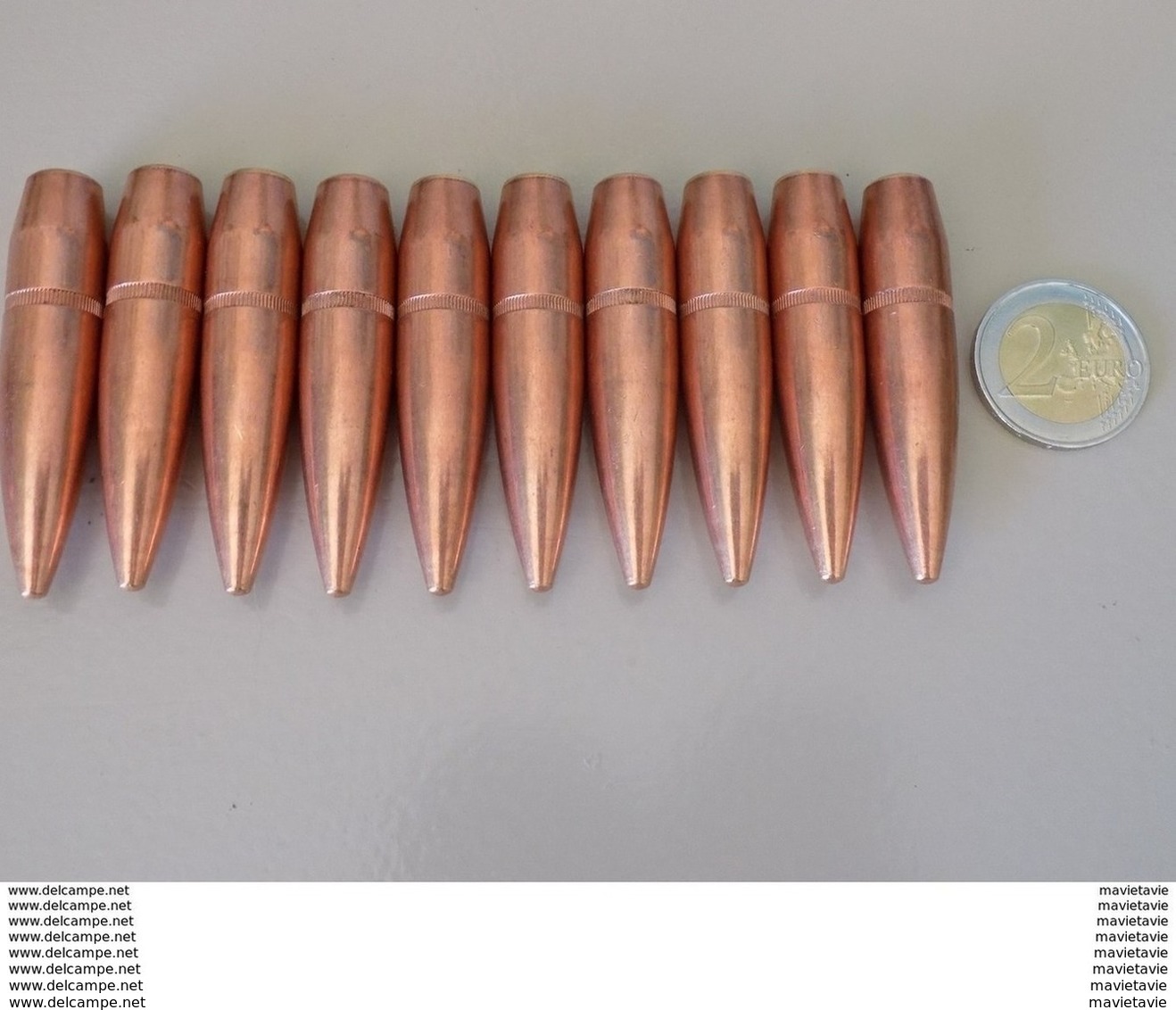 Lot de 10 ogives ou balles calibre 12.7mm