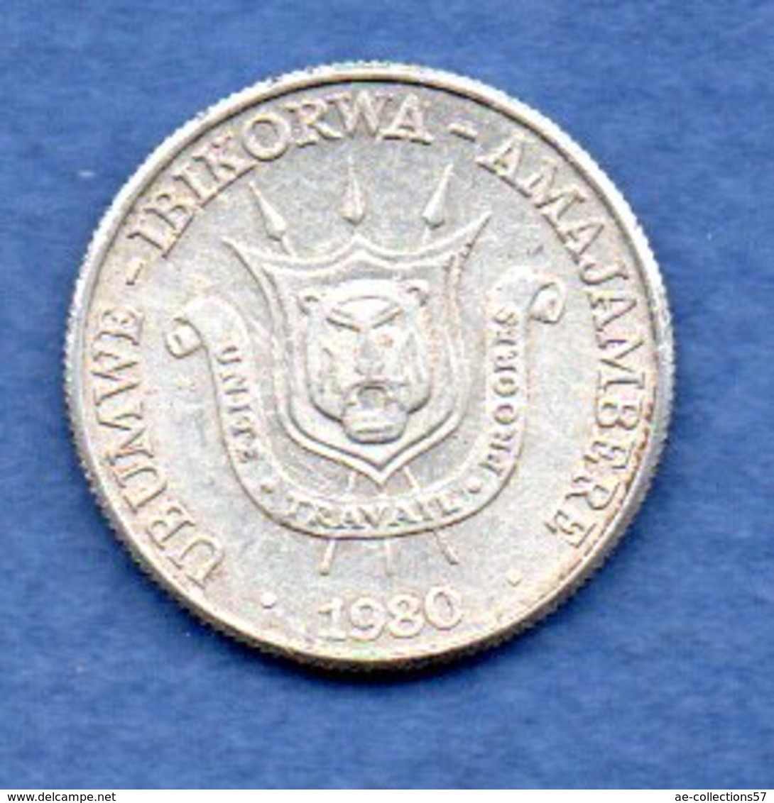 Burundi - 1 Franc 1980 - Km # 19   état  TTB+ - Burundi