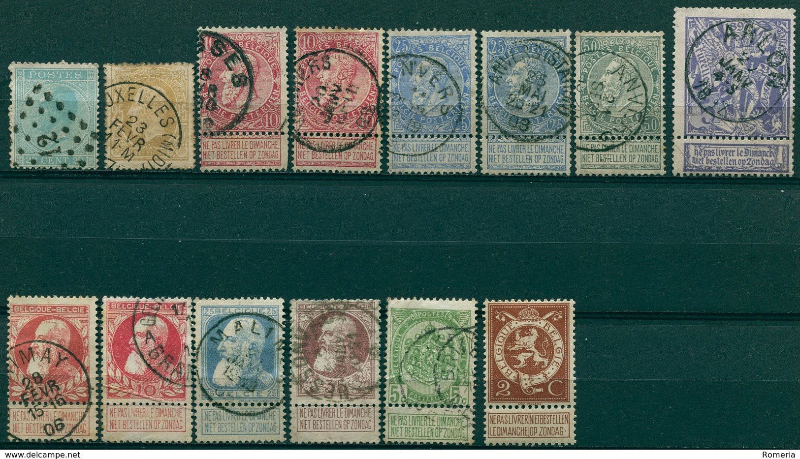 Belgique - 1865/1913 - Lot Timbres Oblitérés - Nºs Dans Description - Altri & Non Classificati