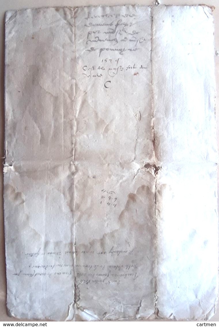 DOCUMENT TRES ANCIEN DEBUT 16 ° ACTE AUTHENTIQUE 1524  CAHIER DE 8 PAGES - Documents Historiques