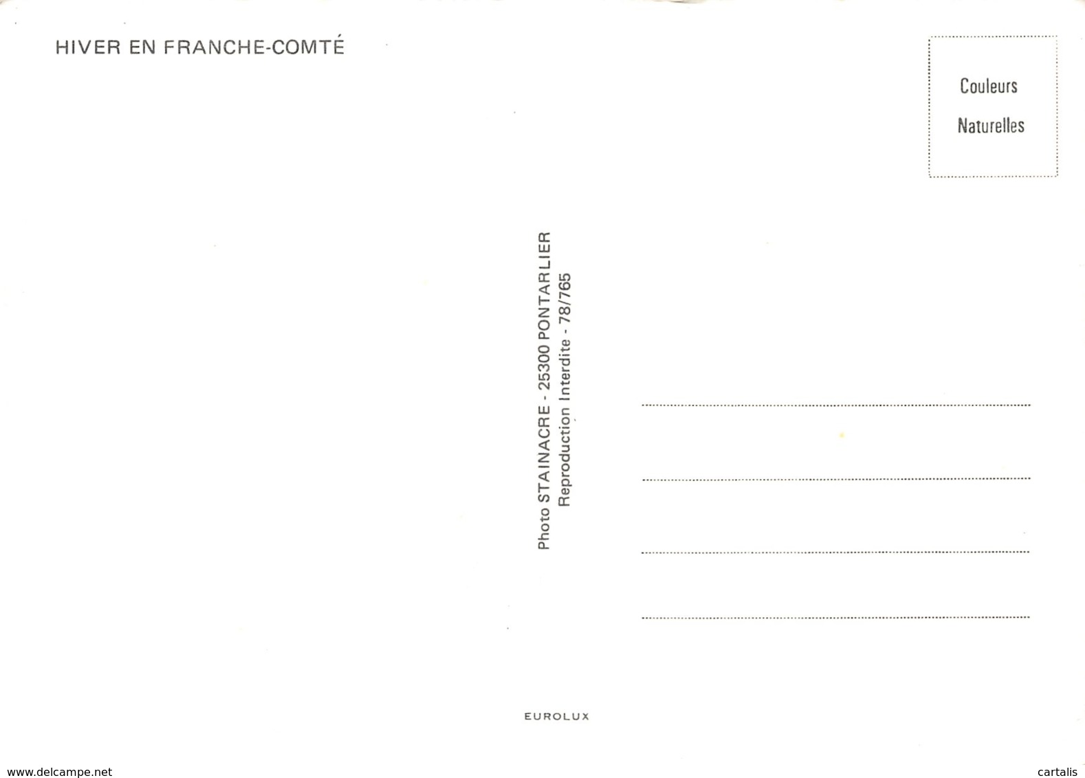 25-FRANCHE COMTE-N°3695-D/0129 - Autres & Non Classés