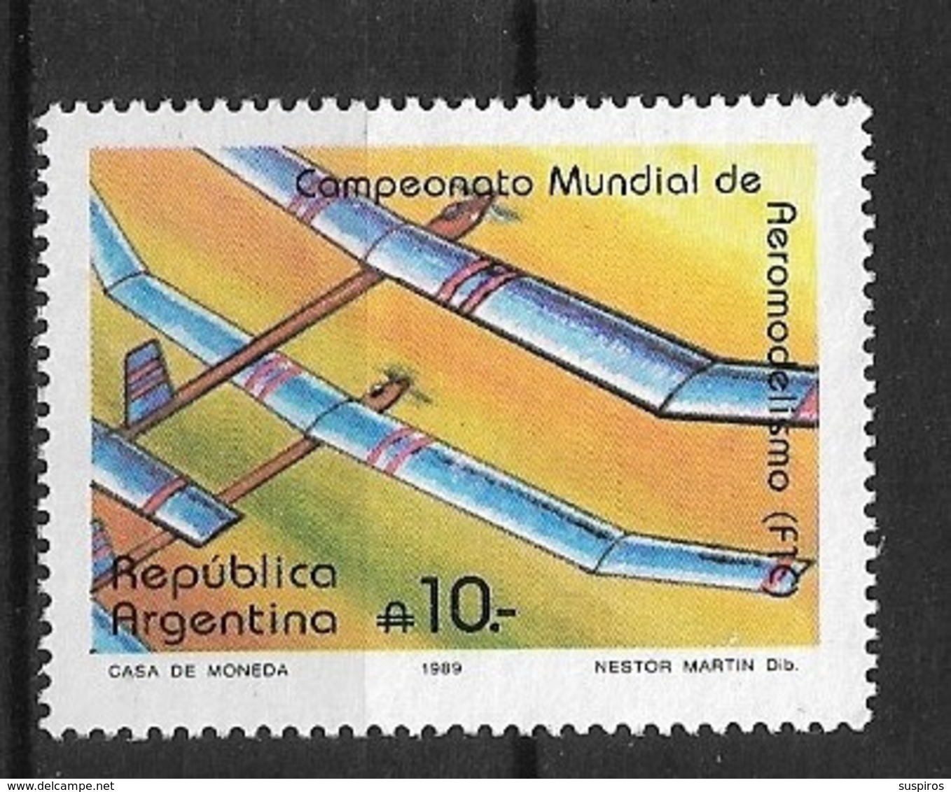 ARGENTINA  1989 World Model Airplane Championships,    Ø - Used Stamps