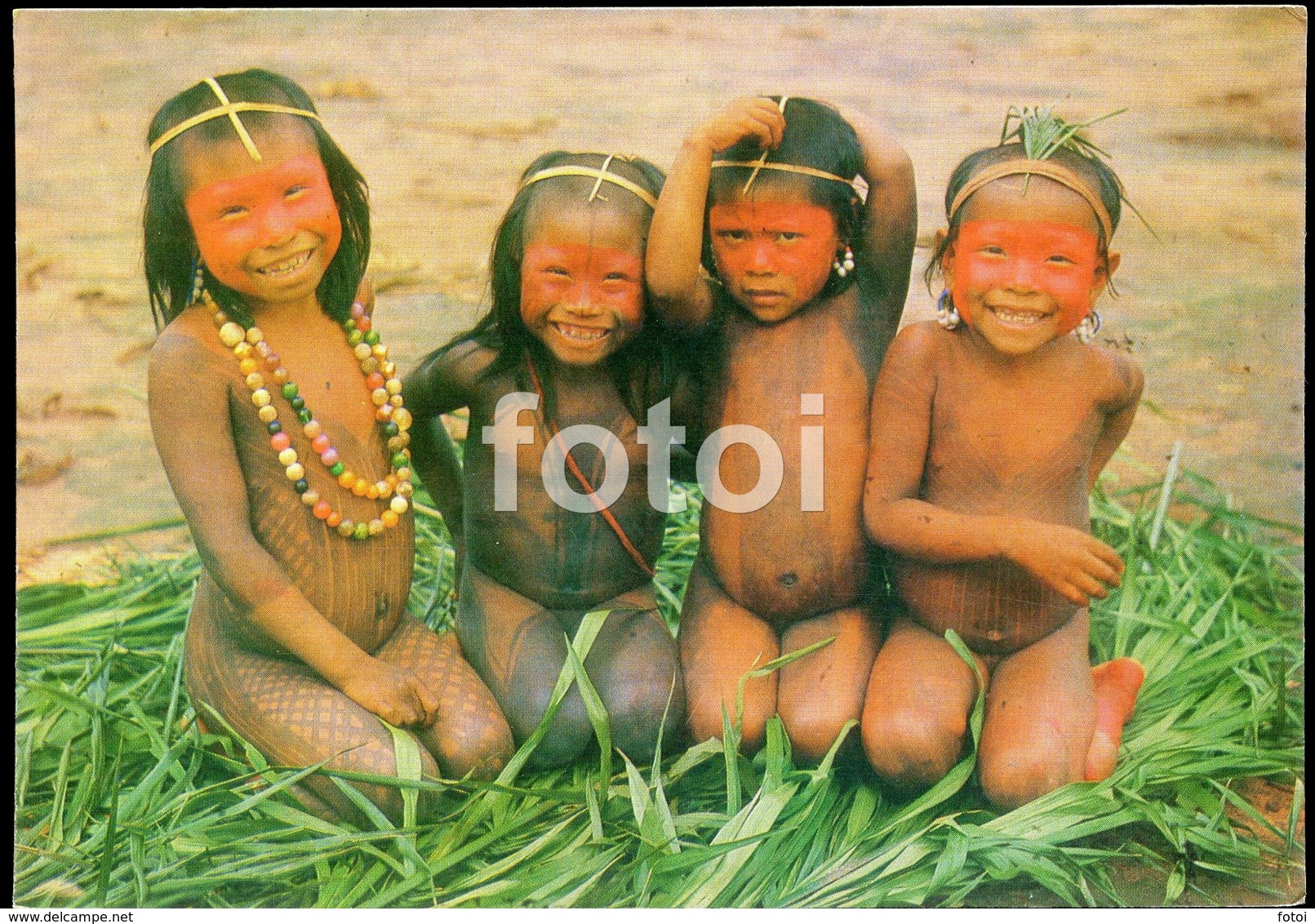 PHOTO POSTCARD BRASIL BRAZIL NUE NUDE CHILDREN ENFANT AMAZONIA CARTE POSTALE - Unclassified