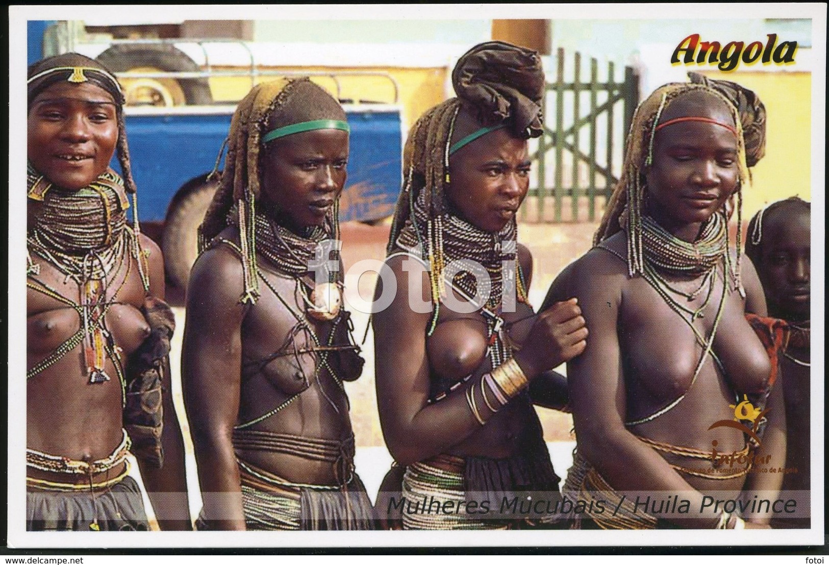 PHOTO POSTCARD  NUE NUDE GIRLS ANGOLA MUCUBAIS HUILA AFRICA AFRIQUE CARTE POSTALE - Non Classés