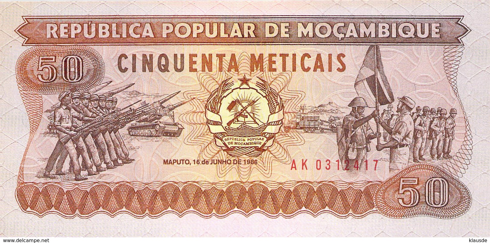 50 Meticais Mocambique 1986 UNC - Moçambique