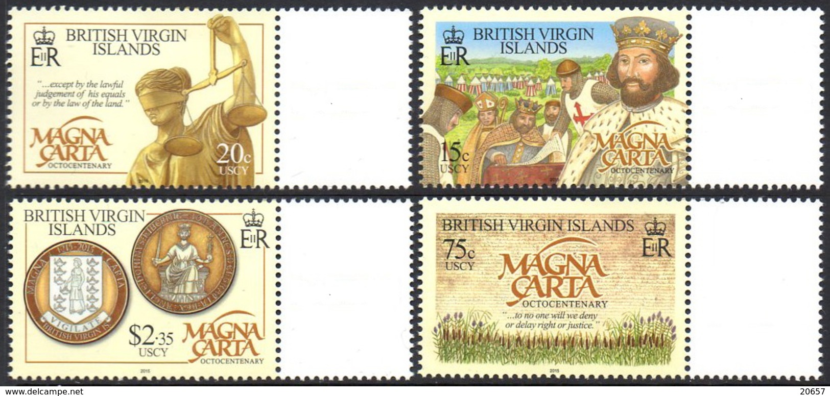 Virgin Islands Iles Vierges Britaniques 1134/37 Magna Carta - Andere & Zonder Classificatie