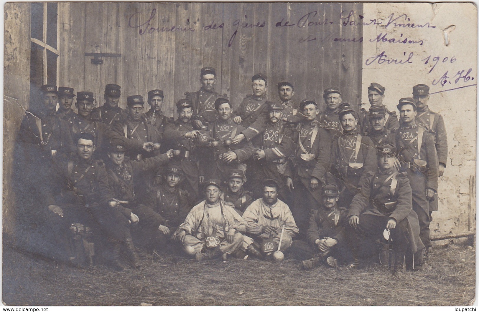 Carte Photo Militaires 1906 Souvenir Des Grèves De Pont Saint Vincent - Sonstige & Ohne Zuordnung