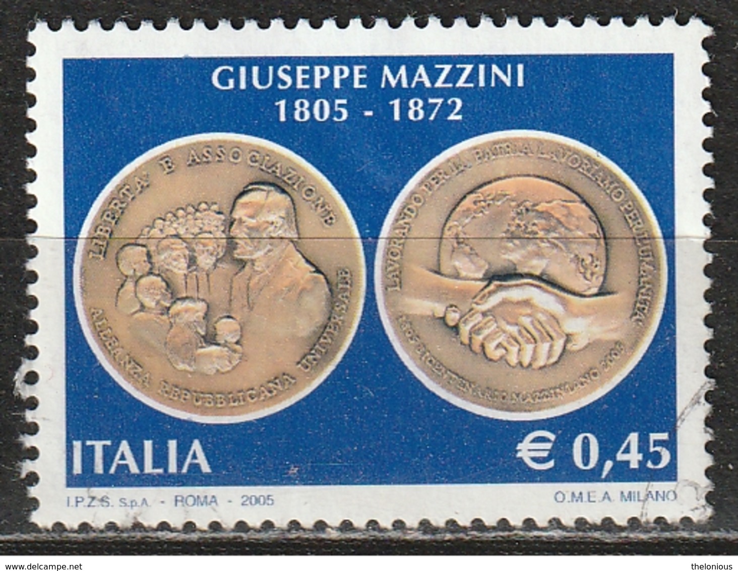 Italia 2005 - € 0,45 - Giuseppe Mazzini - 2001-10: Usati