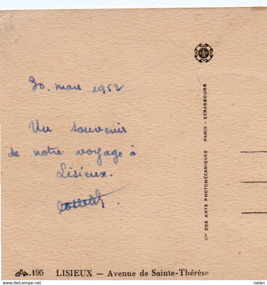 LISIEUX-AVENUE DE SAINT THERESE-1952 - Lisieux