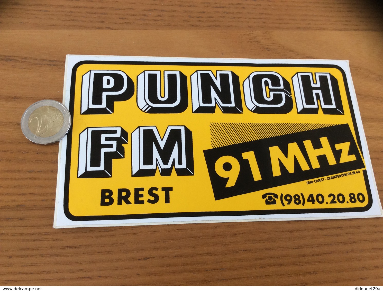 AUTOCOLLANT, Sticker «PUNCH FM - 91 MHZ » (radio BREST 29) - Autocollants