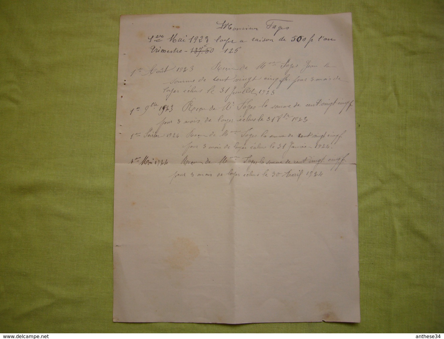 Facture Vierge 1900 Distillerie D'absinthe Henri Soulas à Ganges 34 - Alimentaire