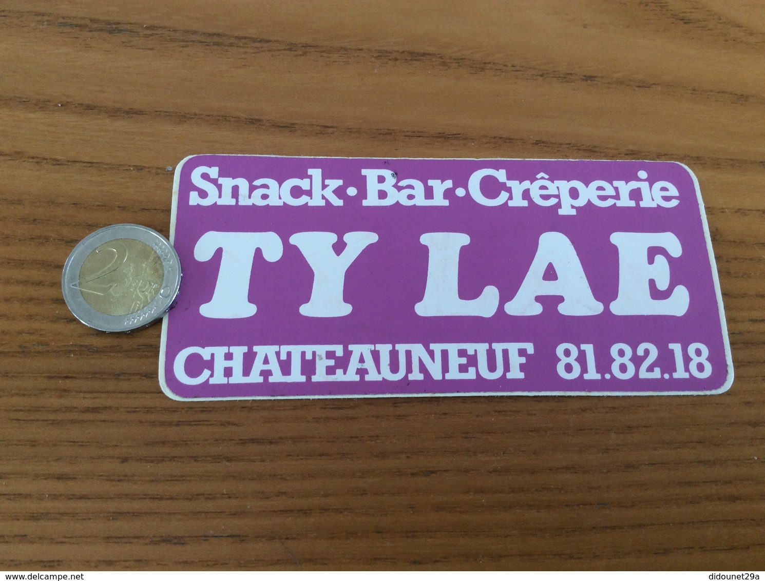 AUTOCOLLANT, Sticker «TY LAE - Snack Bar Crêperie - CHATEAUNEUF (29) » - Autocollants