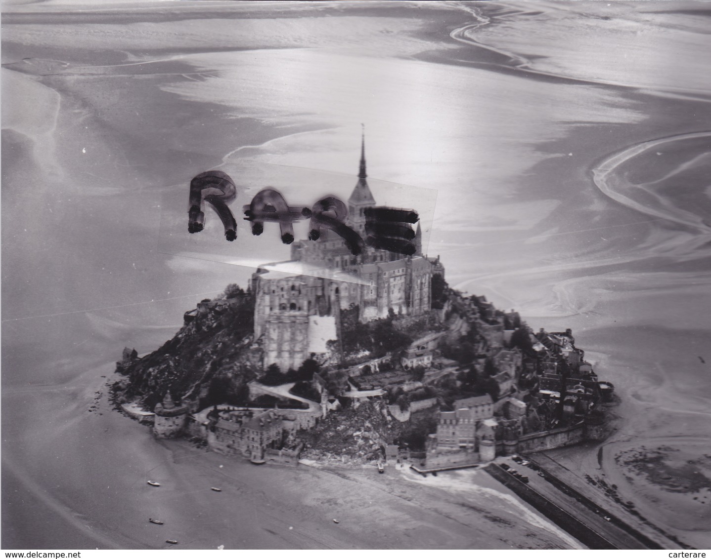 PHOTO ANCIENNE,50,MANCHE,MONT SAINT MICHEL,ABBAYE,NORMANDIE,EGLISE ABBATIALE,ILOT ROCHEUX,RARE - Places