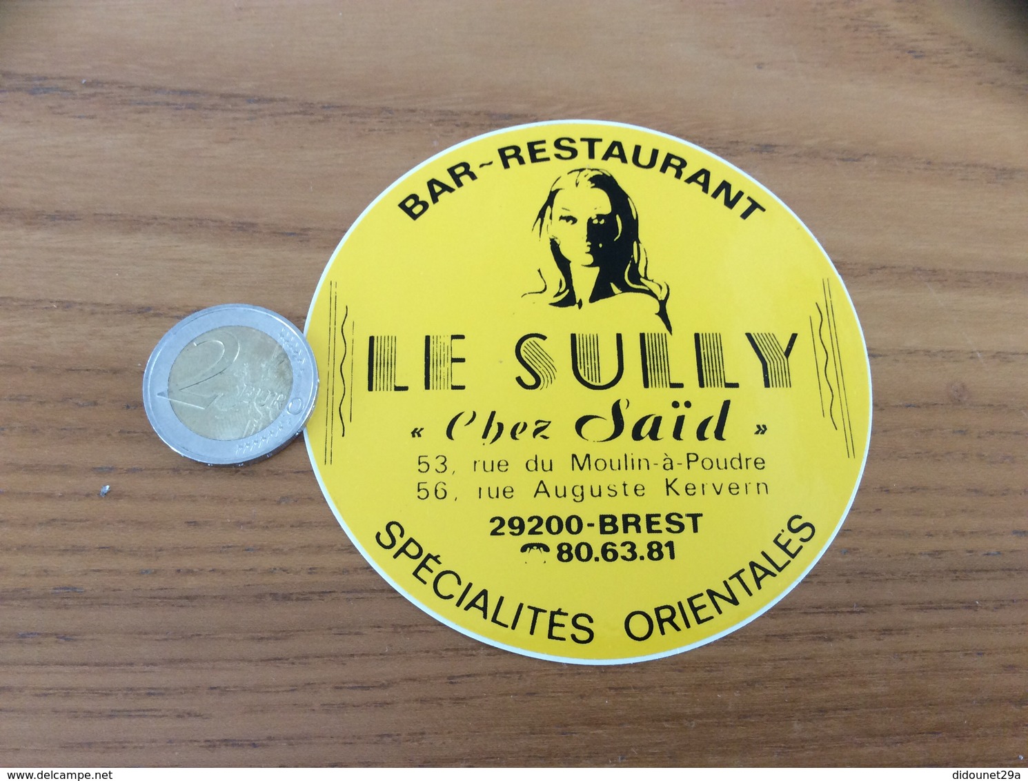 AUTOCOLLANT, Sticker «LE SULLY Chez Saïd - BAR RESTAURANT - BREST (29) » - Aufkleber