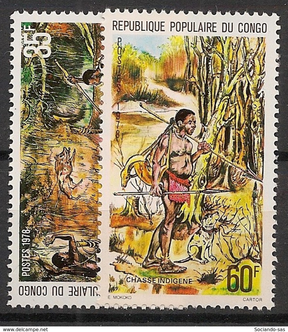 Congo - 1978 - N°Yv. 517 à 518 - Chasse Indigène - Neuf Luxe ** / MNH / Postfrisch - Mint/hinged