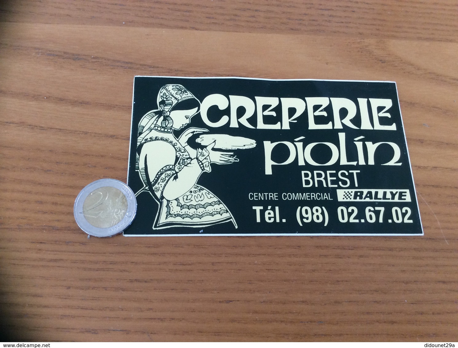 AUTOCOLLANT, Sticker «CRÊPERIE PIOLIN - BREST (29) » (bretonne) - Autocollants