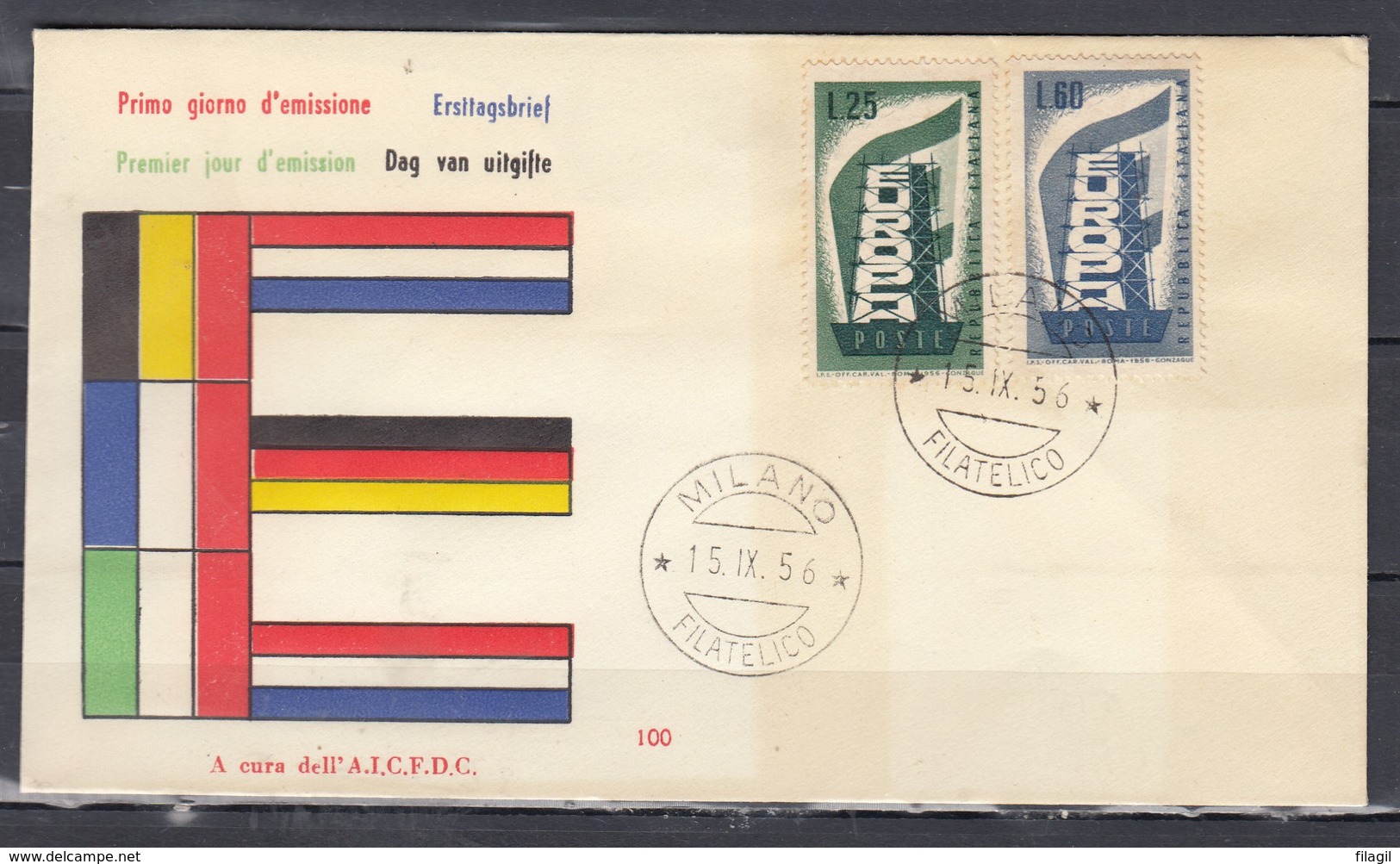 Premier Jour D'Emission Met Stempel Milano Filatelico - 1946-60: Gebraucht