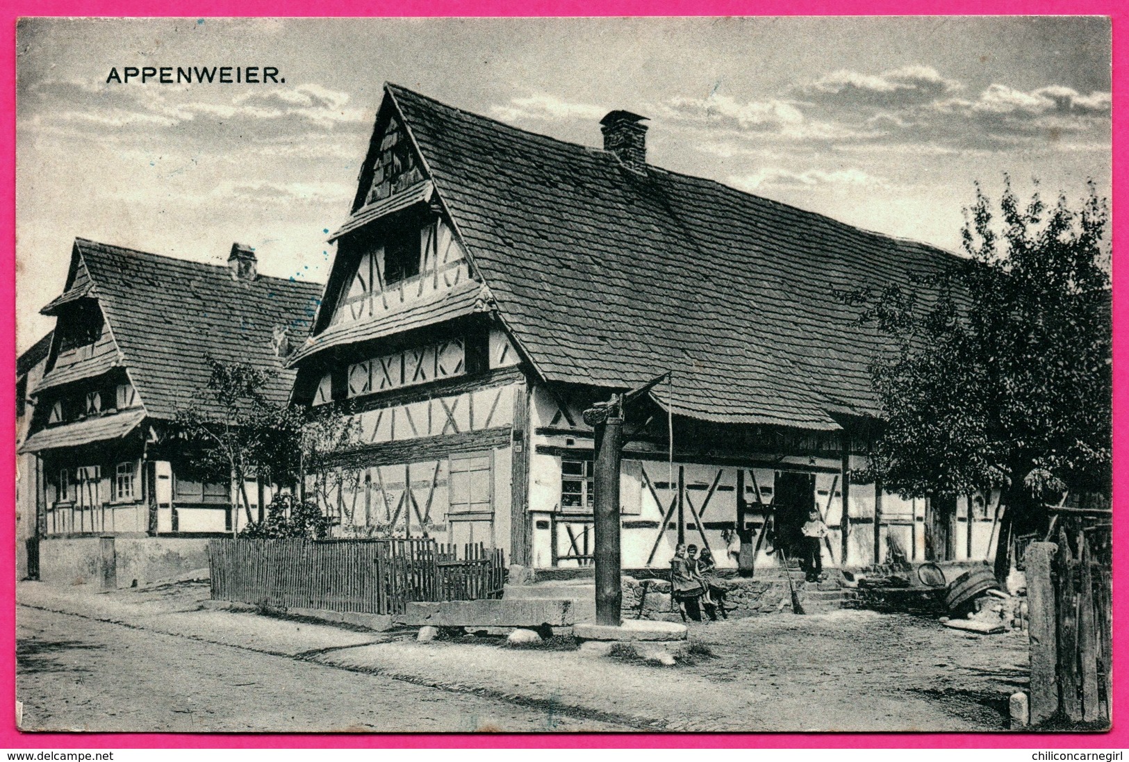 Appenweier - Puit Forage Pompe - Balançoire - Animée - Edit. C.S.H. - Oblit. Appenweier - Censure Colmar P.K. - 1910 - Autres & Non Classés