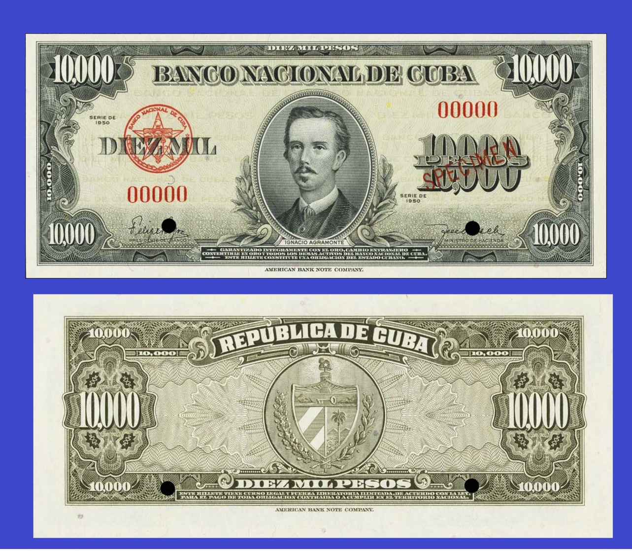 CUBA 10 000 PESOS 1960 - Cuba