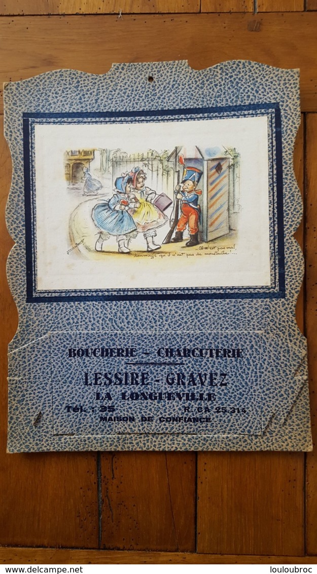 LA LONGUEVILLE BOUCHERIE LESSIRE GRAVEZ PORTE COURRIER GERMAINE BOURET JAMAIS UTILISE CARTON FORT 29 X 22 CM - Autres & Non Classés