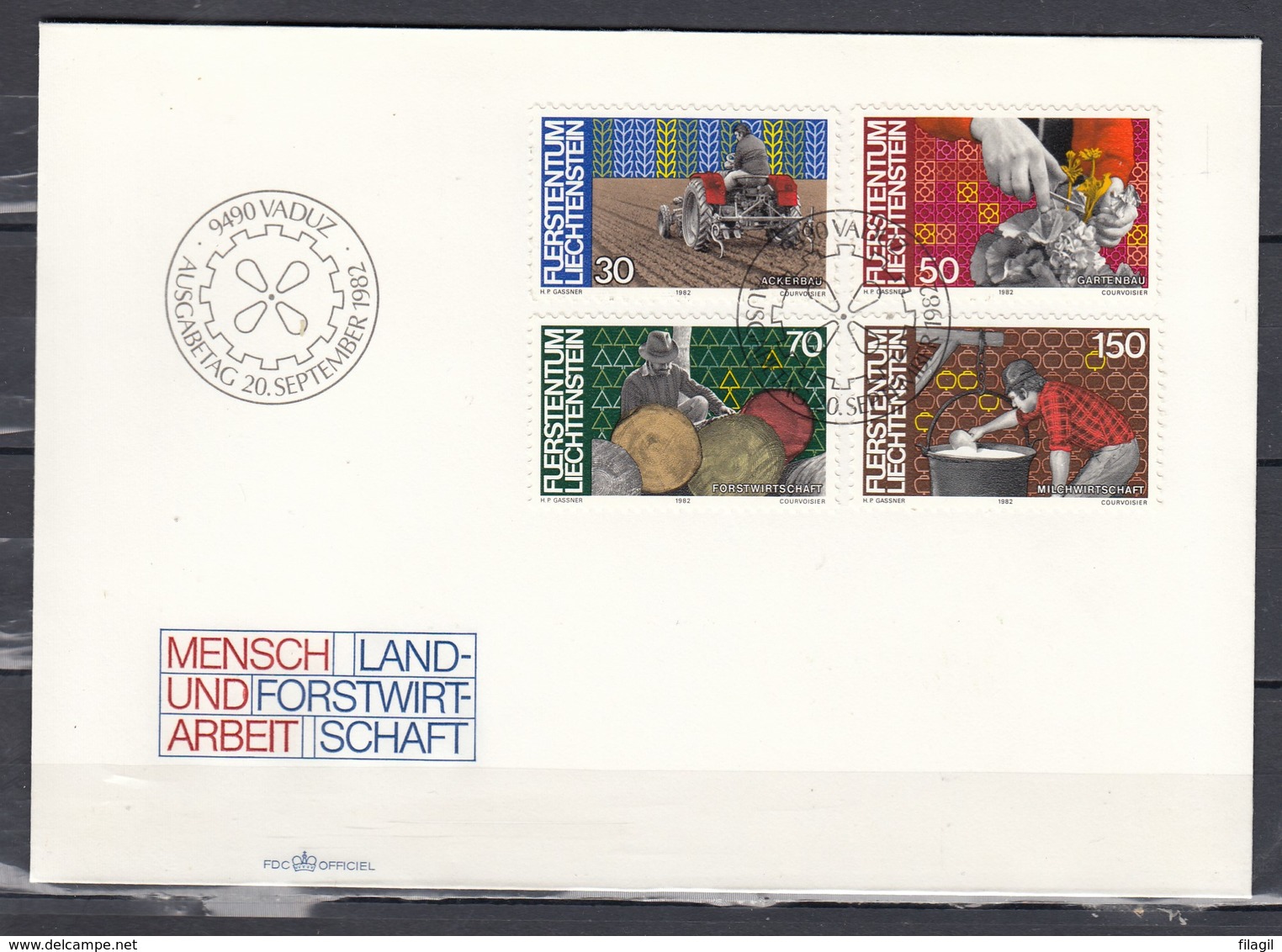 Fdc Officiel Vaduz 20 September 1982 - Lettres & Documents