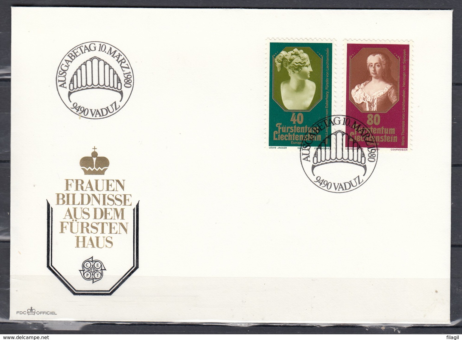 Fdc Officiel Vaduz 10 Marz 1980 - Covers & Documents