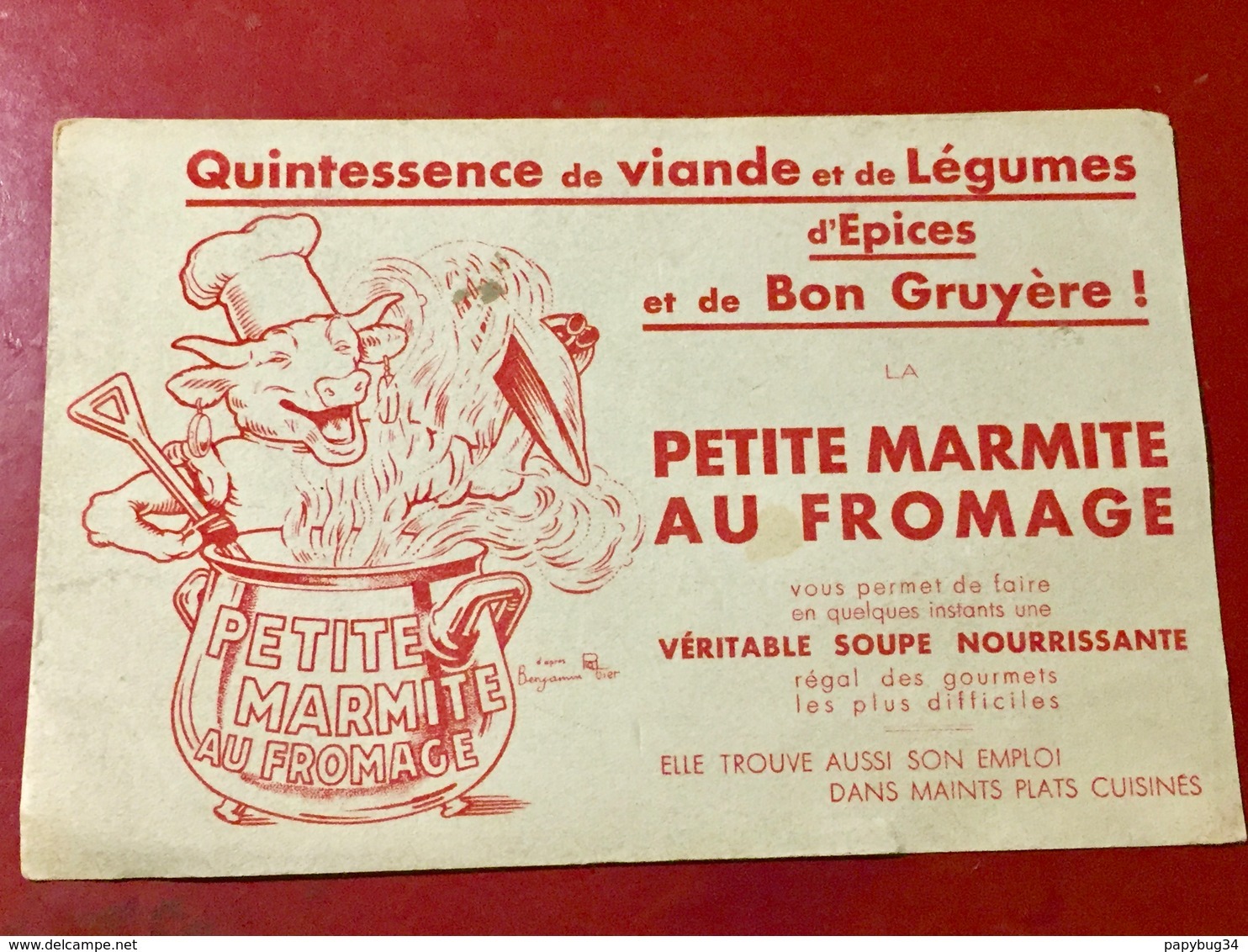 BUVARD  PETITE  MARMITE  AU  FROMAGE. D' Après  Benjamin Ravier - Lebensmittel