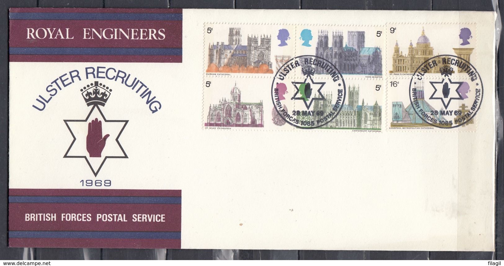 Royal Engineers Ulster Recruiting 28 MAY 69 (591) - Lettres & Documents