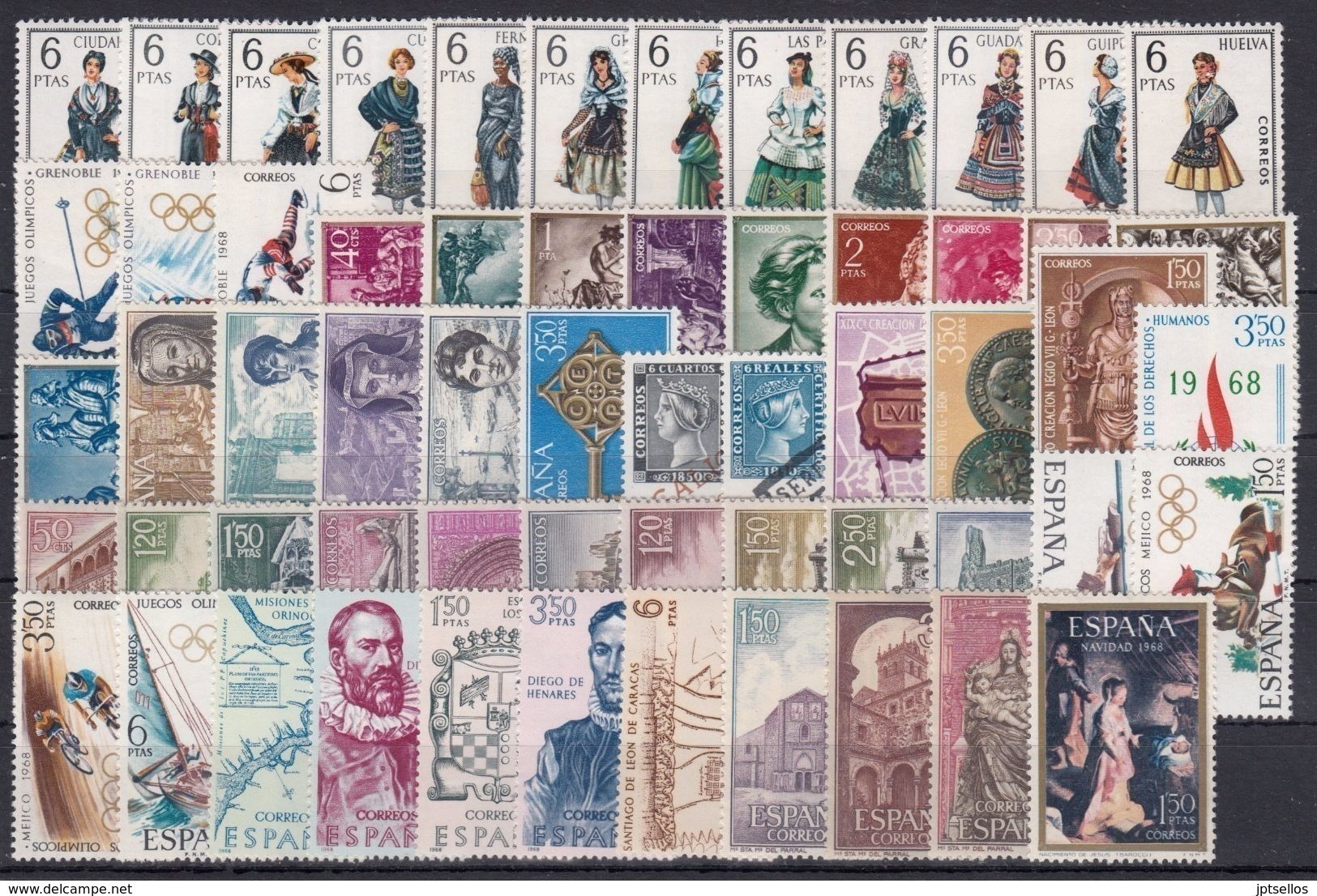 ESPAÑA 1968 Nº 1839/1897 AÑO NUEVO COMPLETO CON TRAJES,59 SELLOS - Années Complètes