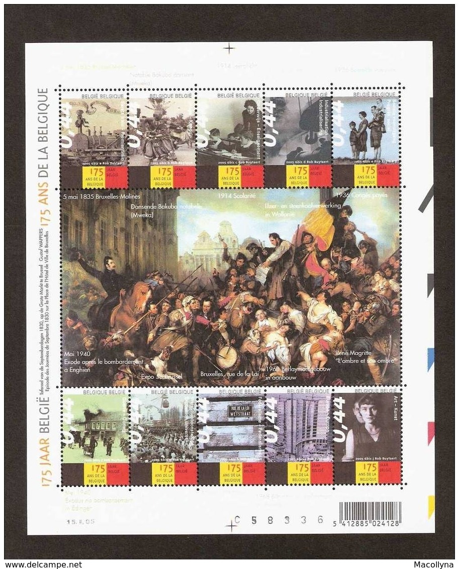 3357/66** BLOK 119** Tafereel V/d Septemberdagen/ 175 Jaar België - Bloc 119 MNH - Unused Stamps