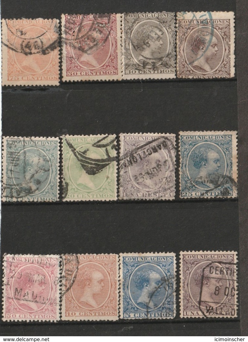 Espagne - Lot 16 Timbres Comunicaciones 1889/99 Et 4 Timbres Expo - Officials