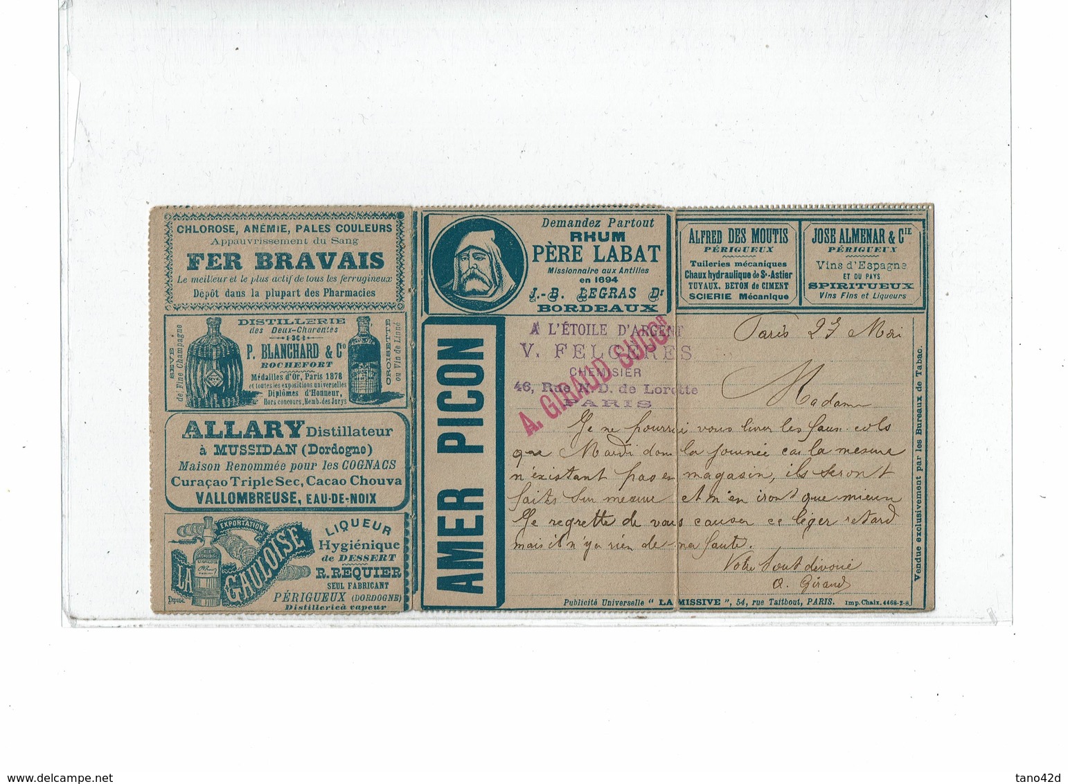 LCA7 - CARTE LETTRE ANNONCE 8° ED. CIRCULEE TB - Kaartbrieven