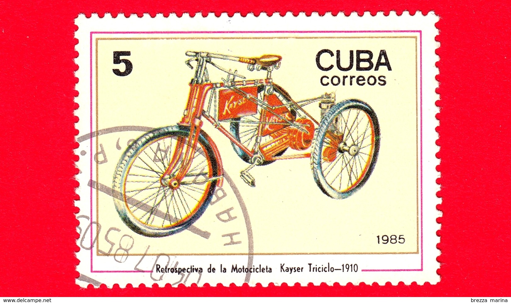 CUBA - Nuovo Obl. - 1985 - Motociclette - Daimler - Kayser-Dreirad, 1910 - 5 - Nuovi