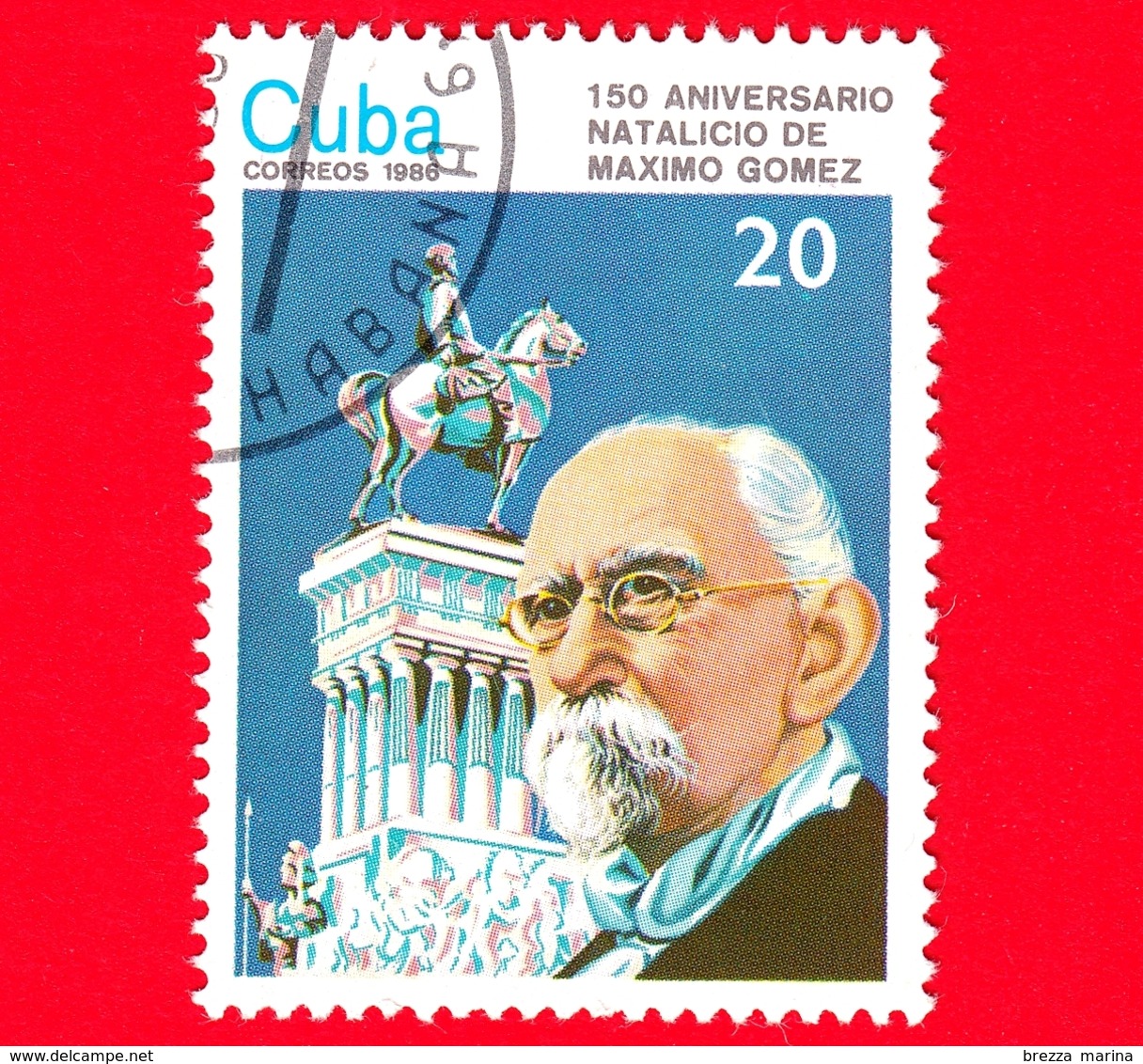 CUBA - Nuovo Obl. - 1986 - 150 Anni Della Nascita Di Maximo Gomez - 20 - Nuovi