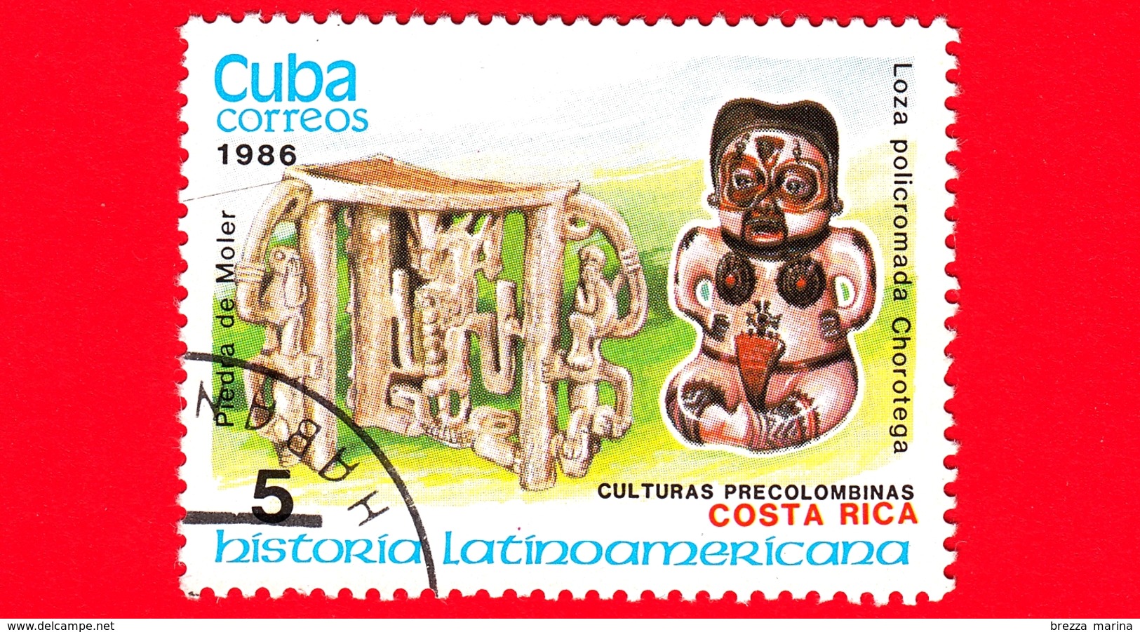 CUBA - Nuovo Obl. - 1986 - Storia - Costa Rica, Memoriale Di Moler E Statua Di Chorotega - 5 - Nuovi