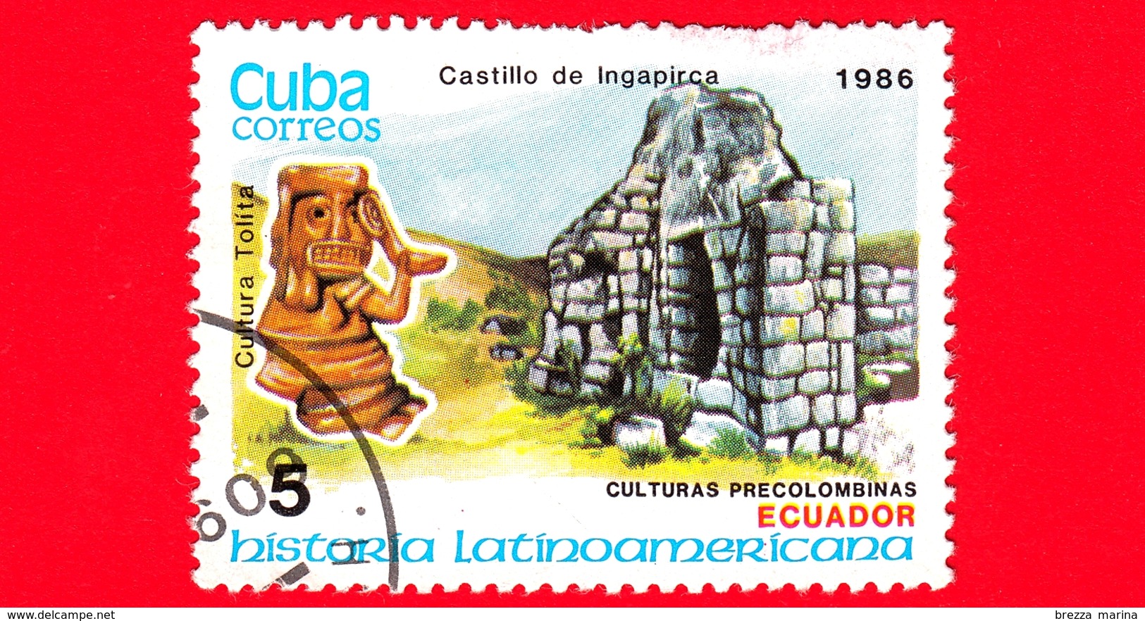CUBA - Nuovo Obl. - 1986 - Storia - Ecuador, Statua Di Tolita E Forte Ingapirca - 5 - Nuovi