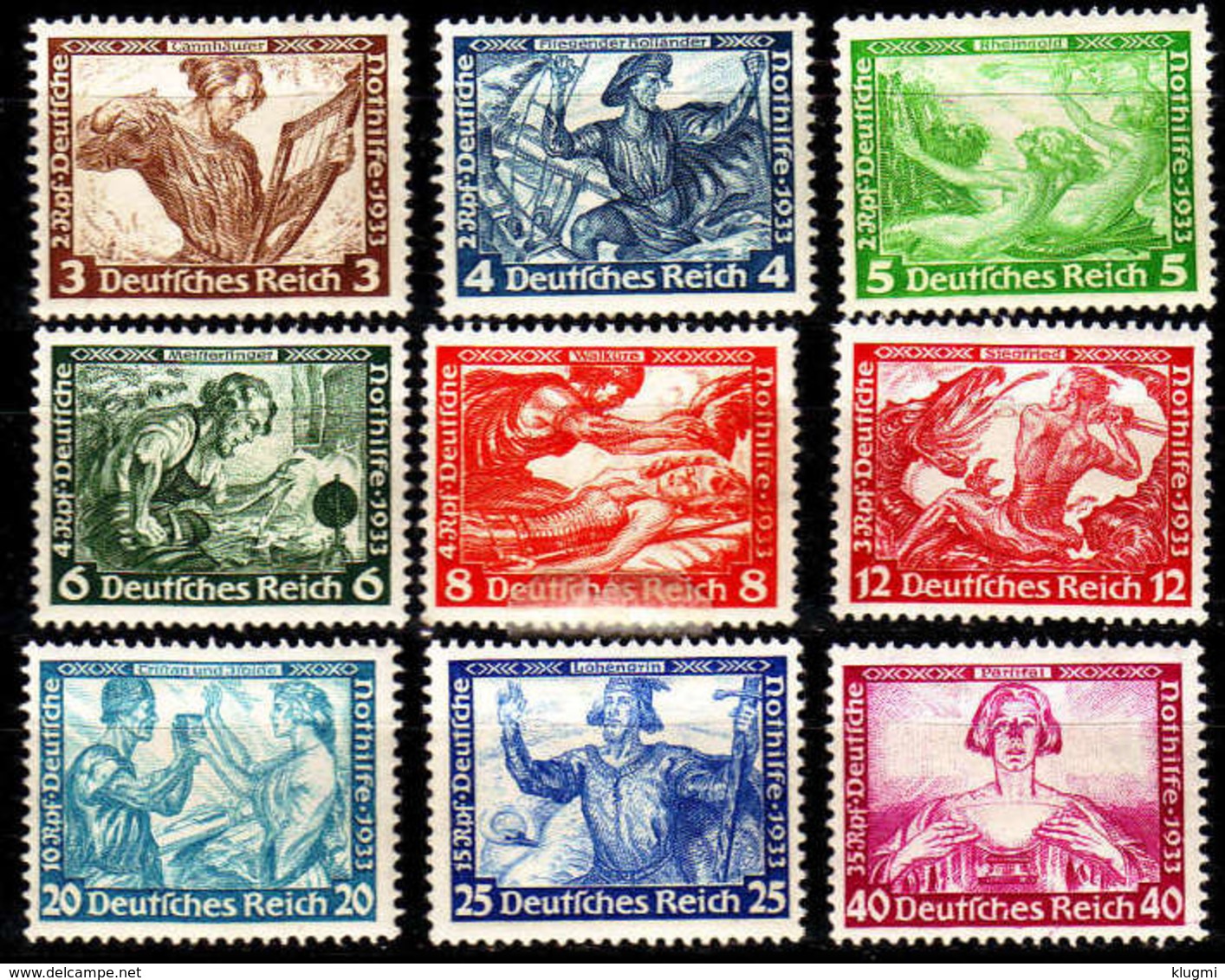 GERMANY REICH [1933] MiNr 0499-07 A ( */mh ) - Unused Stamps