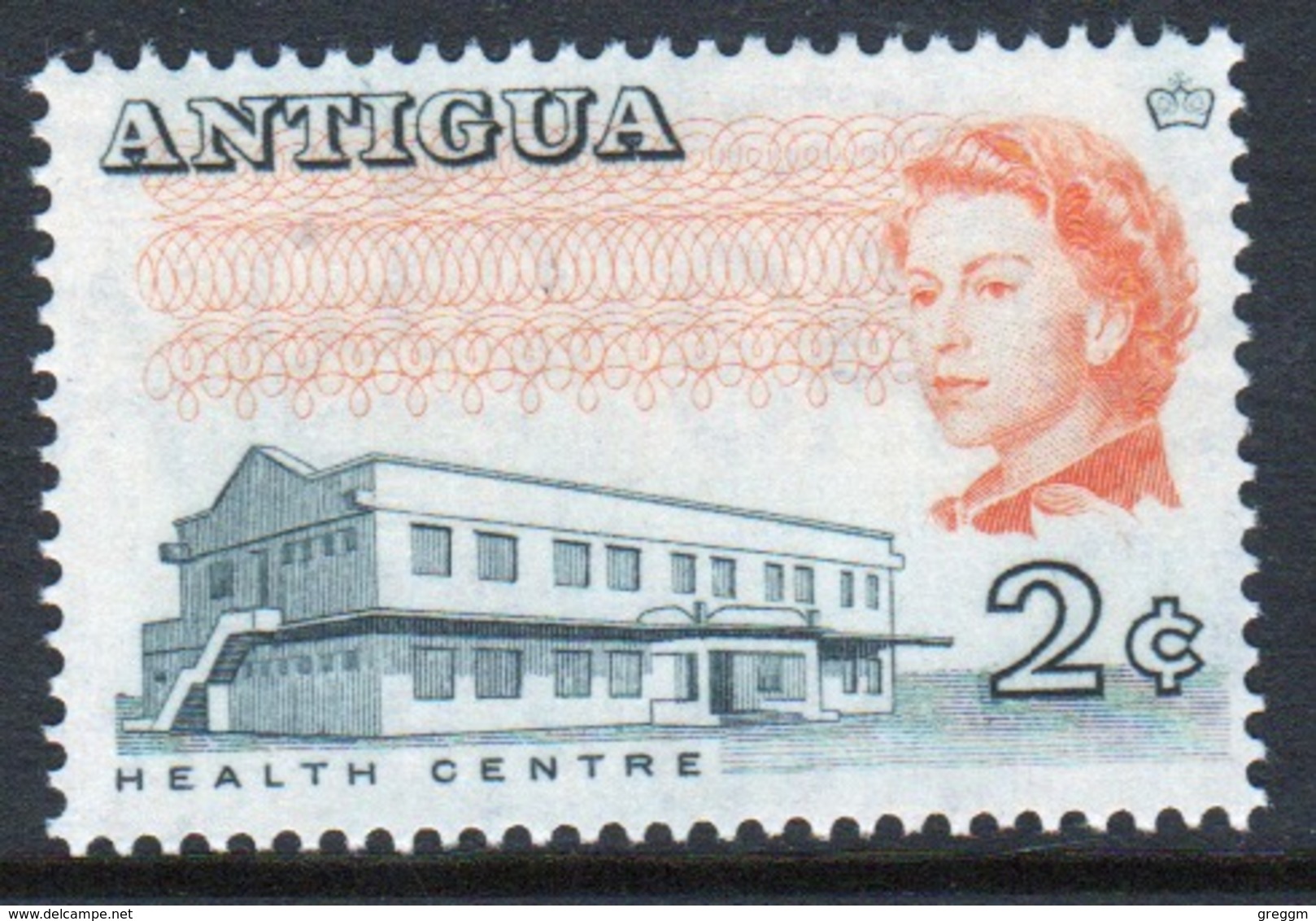 Antigua Single 2 Cent Single Stamp From The 1966 Island Views And Buildings Definitive Issue. - 1960-1981 Autonomie Interne