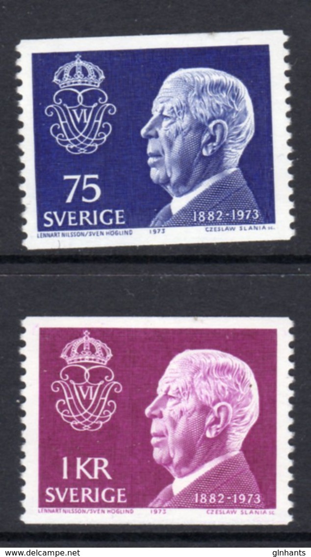 SWEDEN - 1973 KING GUSTAV VI MEMORIAL SET (2V) FINE MNH ** SG 761-762 - Unused Stamps