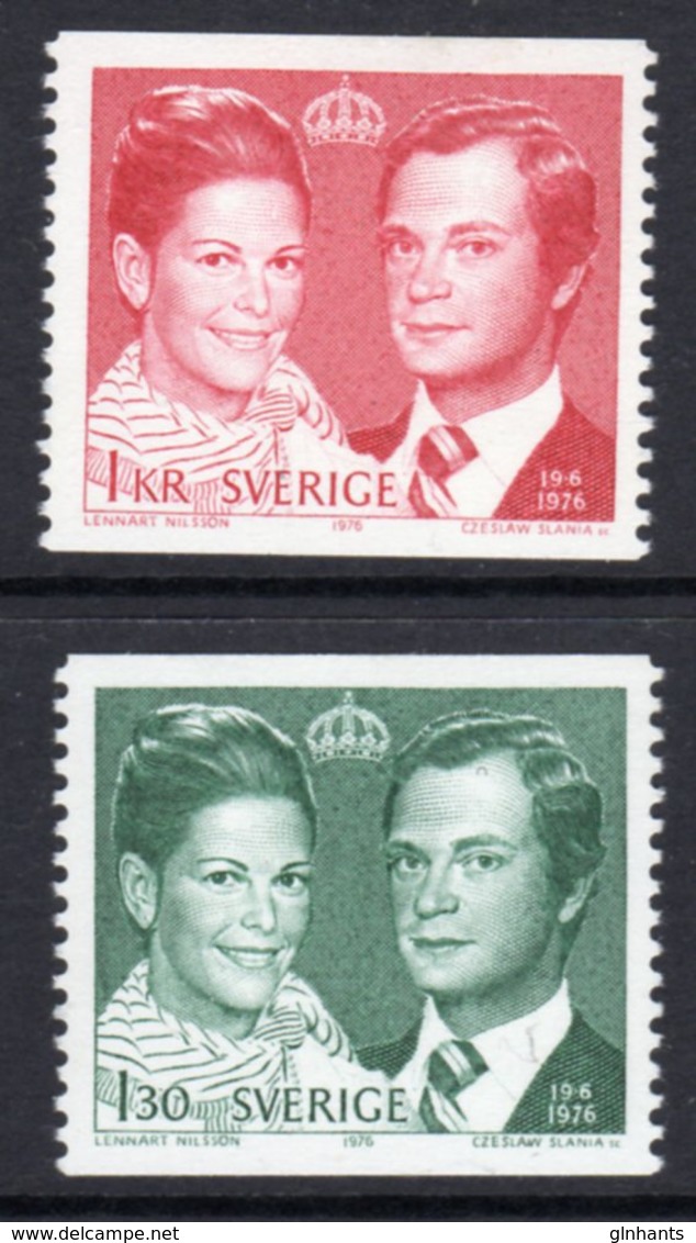 SWEDEN - 1976 ROYAL WEDDING SET (2V) FINE MNH ** SG 896-897 - Unused Stamps