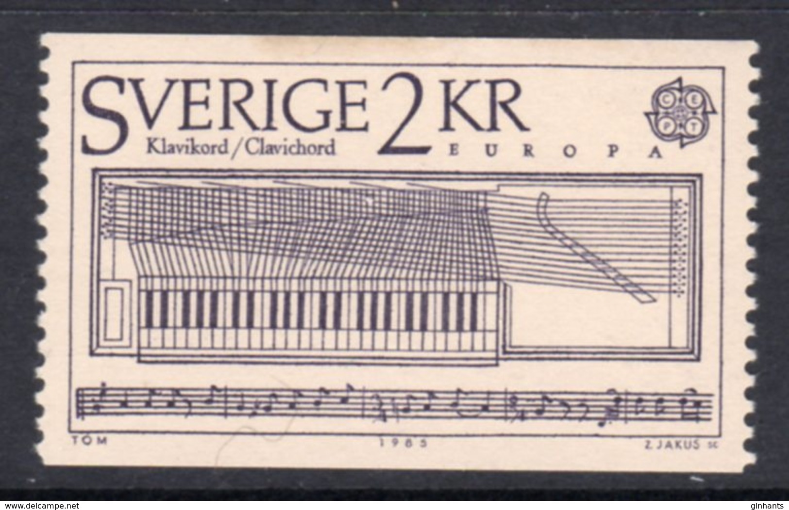 SWEDEN - 1985 EUROPA MUSIC YEAR 2kr STAMP FINE MNH ** SG 1250 - Unused Stamps