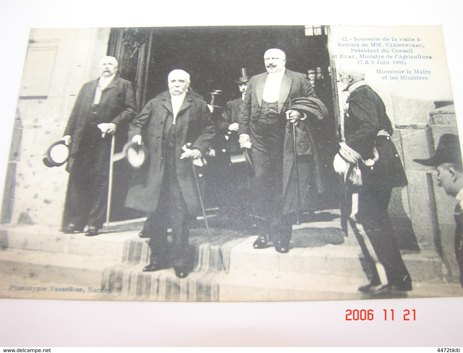 C.P.A.- Rennes (35) - Mr Clémenceau Président Conseil & Mr Ruau Avec Maire & Ministres - 1908 - SUP (BQ 28) - Rennes