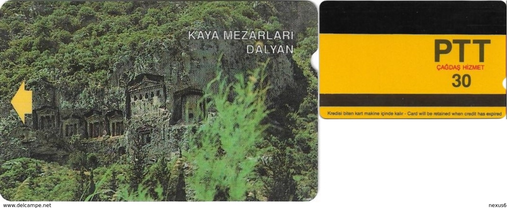 Turkey - Alcatel - PTT - 3rd Series (15mm) 1991-1992, T-07 - Kaya Mezarlari - Dalyan, 30U, Used - Turquia