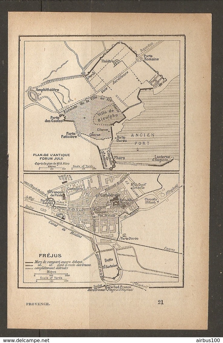 CARTE PLAN 1922 - FREJUS MURS DU REMPART ENCORE DEBOUT OU COMPLETEMENT DETRUITS - Topographical Maps