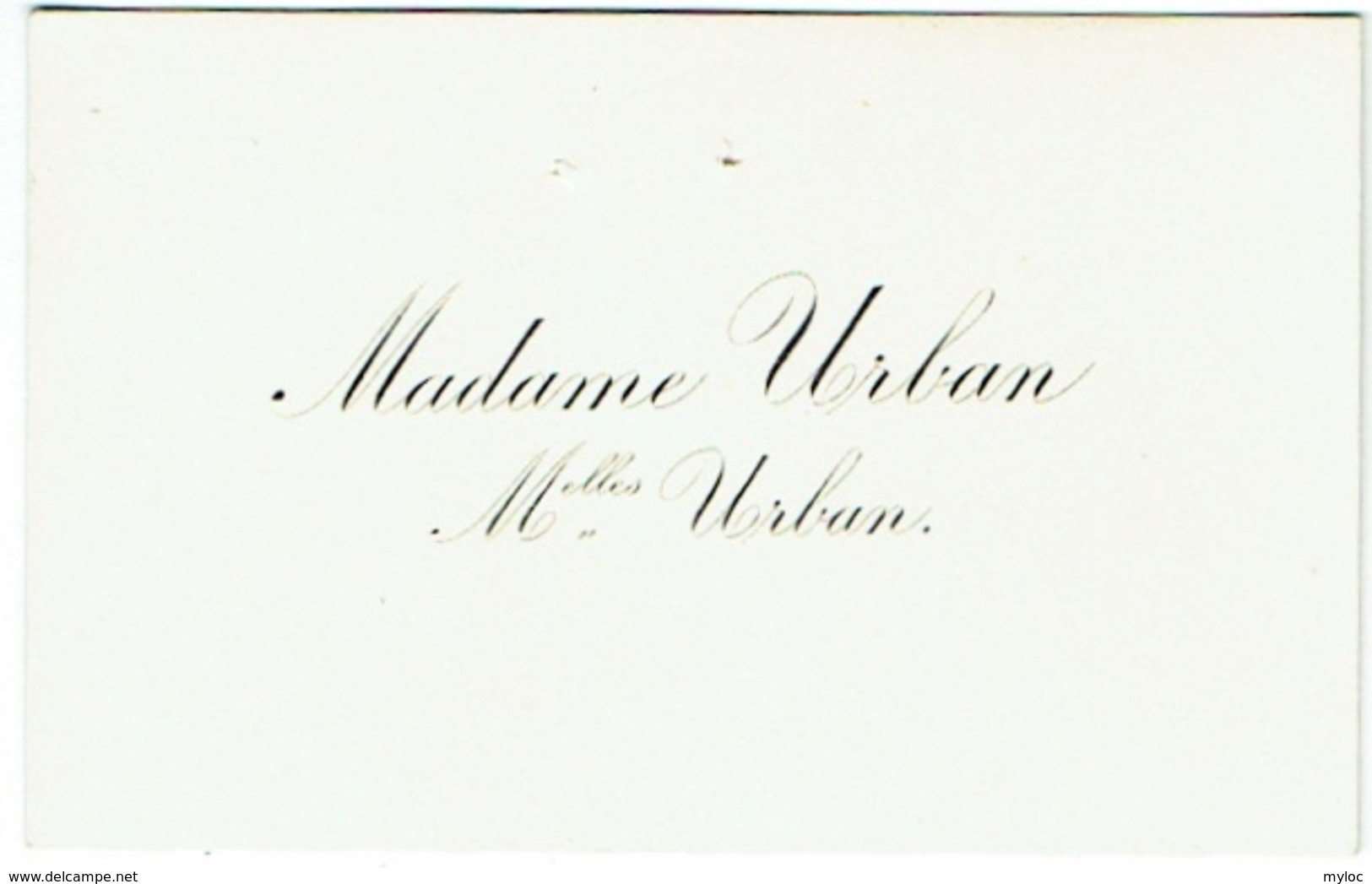 Carte Visite. Madame Urban. Melles Urban. - Cartes De Visite